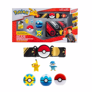 Pokemon Clip 'N' Go Bandolier Set Exclusivo Piplup Pikachu - Imagen 1