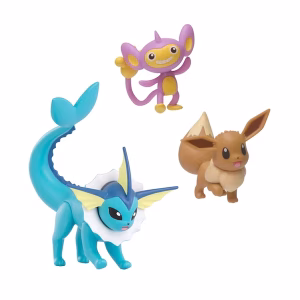 Pokemon Battle Figure Set De 3 - Vaporeon + Eevee + Aipom - Imagen 2