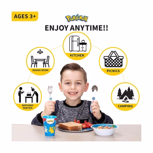 POKEMON SET COMIDA NIÑOS COLOR AZUL - Imagen 2
