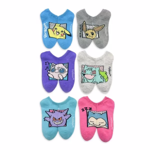 POKEMON 6 PARES DE MEDIAS COLOR PASTEL TALLA S NIÑOS - Imagen 2