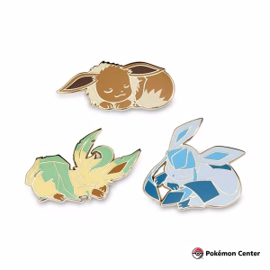 POKEMON CENTER EEVEE GLACEON LEAFEON PIN - Imagen 1