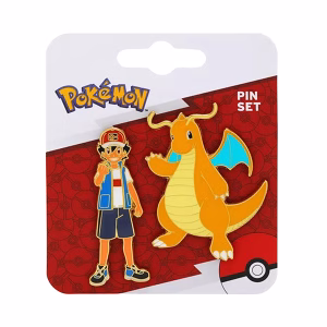 Pokemon Ash & Dragonite Enamel Pin Set - Imagen 2