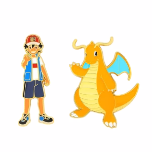 Pokemon Ash & Dragonite Enamel Pin Set - Imagen 1