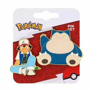 Pokemon Ash & Snorlax Enamel Pin Set - Imagen 2