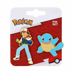 Pokemon Ash and Squirtle Enamel Pin Set - Imagen 2
