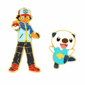 POKEMON ASH Y OSHAWOTT PIN SET - Imagen 1