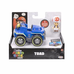 Super Mario Bros Movie Toad con Kart de Fricción - Imagen 1