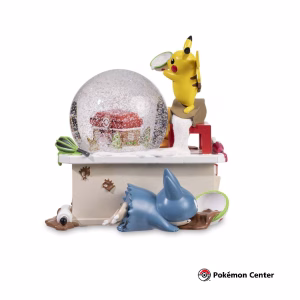 Figura Pokemon Pikachu Munchlax Teddiursa Globo De Nieve Navideño - Imagen 3