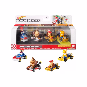 Hot Wheels Mario Kart Pack 4 Vehiculos Modelo F - Imagen 1