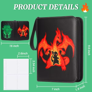 Pokemon Folder 4 Pocket 400 Cartas Charizard Venasaur - Imagen 2