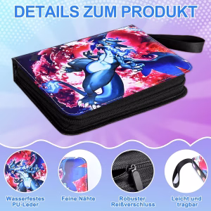 Pokemon Folder 4 Pocket 400 Cartas Mega Charizard Mewtwo - Imagen 2