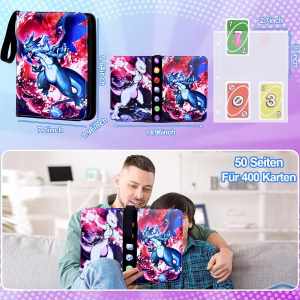 Pokemon Folder 4 Pocket 400 Cartas Mega Charizard Mewtwo - Imagen 4