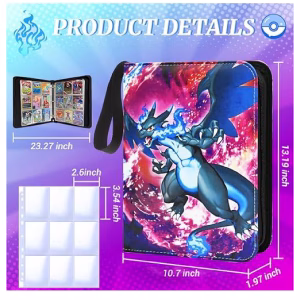 Pokemon Folder 9 Pocket 900 Cartas Mega Charizard Mewtwo - Imagen 2
