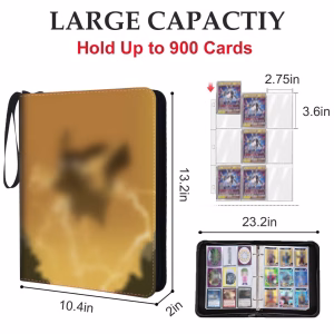 Pokemon Folder 9 Pocket 900 Cartas Pikachu Electrico - Imagen 4