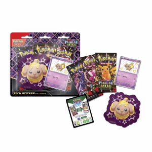 Pokemon TCG Paldean Fates Sticker Box Fidough en Español - Imagen 1