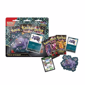 Pokemon TCG Paldean Fates Sticker Box Maschiff en Español - Imagen 1