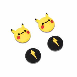 Pokemon Tapas De Silicona Para Joystick 4 Botones Pikachu y Flash - Imagen 2