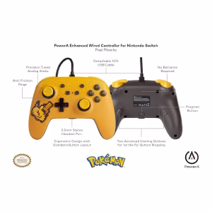 Mando Para Nintendo Pikachu Pixel PowerA - Imagen 7