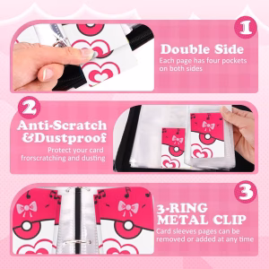 Pokemon Folder 4 Pocket 400 Cartas Pink - Imagen 3