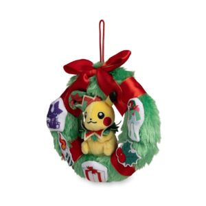 Peluche De Corona Pikachu Pokemon Navideña - Imagen 1