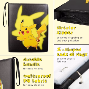 Pokemon Folder 9 Pocket 720 Cartas Pikachu Happy - Imagen 3