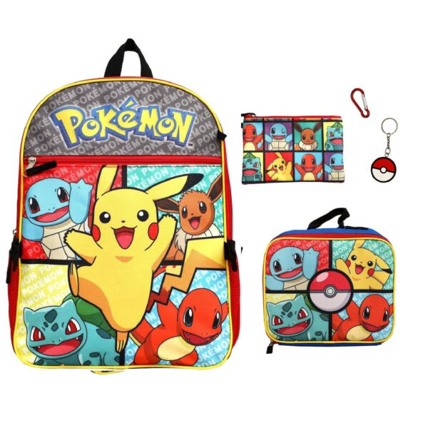 Mochila Pokemon Pikachu De 5 Piezas 1