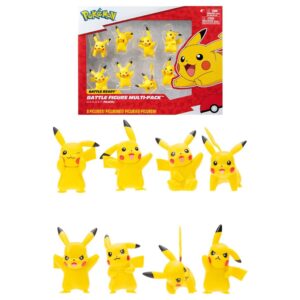 Pokemon Figuras De Batalla Pack De 8 Pikachu Jazwares - Imagen 1