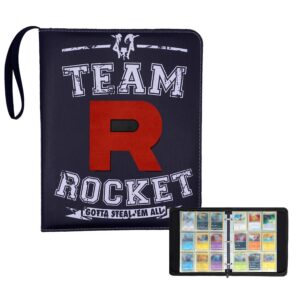 Pokemon Folder 9 Pocket 900 Cartas Team Roket Negro - Imagen 1