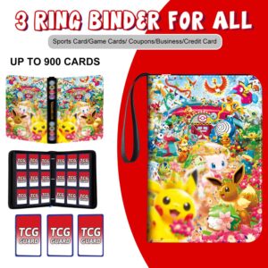 Pokemon Folder 9 Pocket Pikachu Evee Friends  900 Cartas - Imagen 3