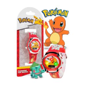 Pokemon Reloj De Cuarzo Digital Pikachu Red Para Niños - Imagen 1