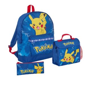Mochila Pokemon Pikachu Ataque Set Bioworld - Imagen 1