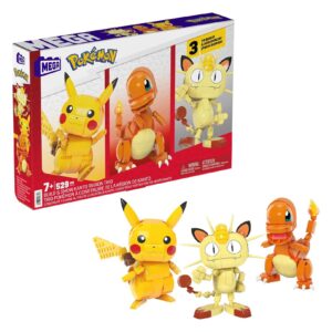 Pokemon Mega Kanto Trio Pikachu Charmander y Meowth 529 Piezas - Imagen 1