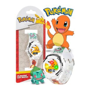 Pokemon Reloj De Cuarzo Digital Pikachu White Para Niños - Imagen 1