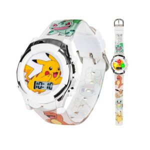 Pokemon Reloj De Cuarzo Digital Pikachu White Para Niños - Imagen 3