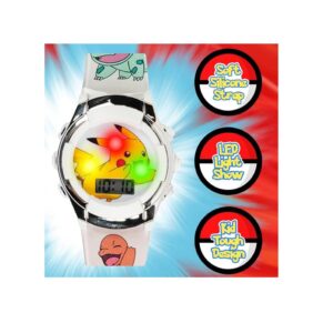 Pokemon Reloj De Cuarzo Digital Pikachu White Para Niños - Imagen 4