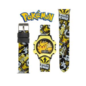 Pokemon Reloj Digital Niños Pikachu Yellow & Black Japon - Imagen 3