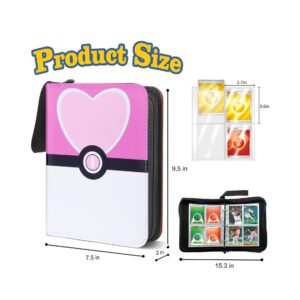 Pokemon Folder 4 Pocket 400 Cartas Pink Corazon - Imagen 3