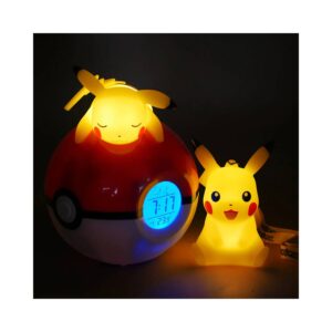 Pokemon Pikachu Pokeball Con Lampara y Reloj Despertador - Imagen 4