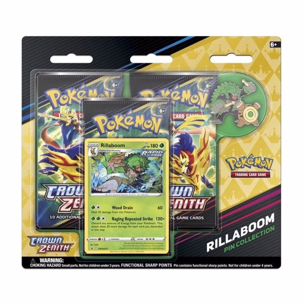 Pokemon TCG Crow Zenith Rillaboom Pin Ingles