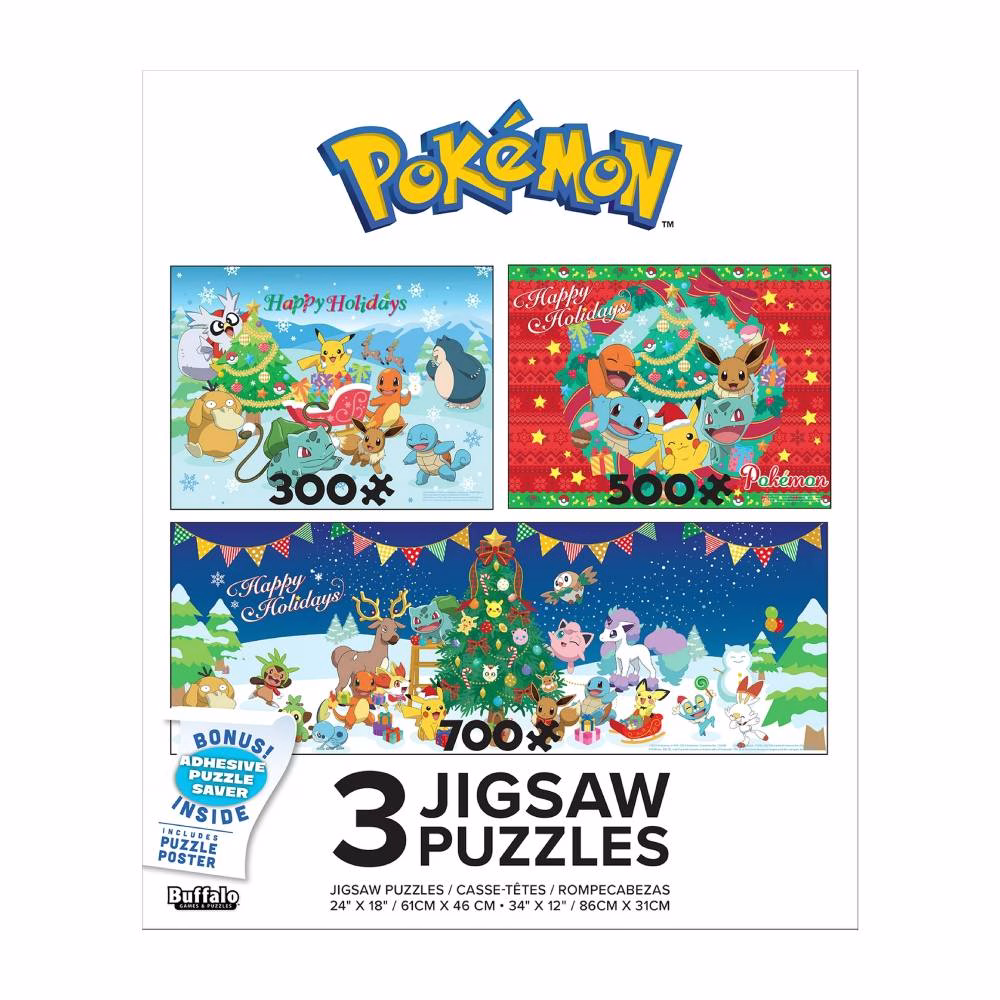 Pokemon Rompecabeza 3 En 1 -300-500-700 Piezas