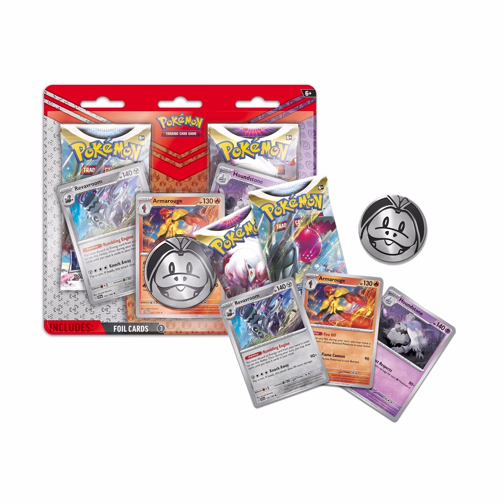 Pokemon TCG Armarouge Revavroom & Houndstone en Ingles