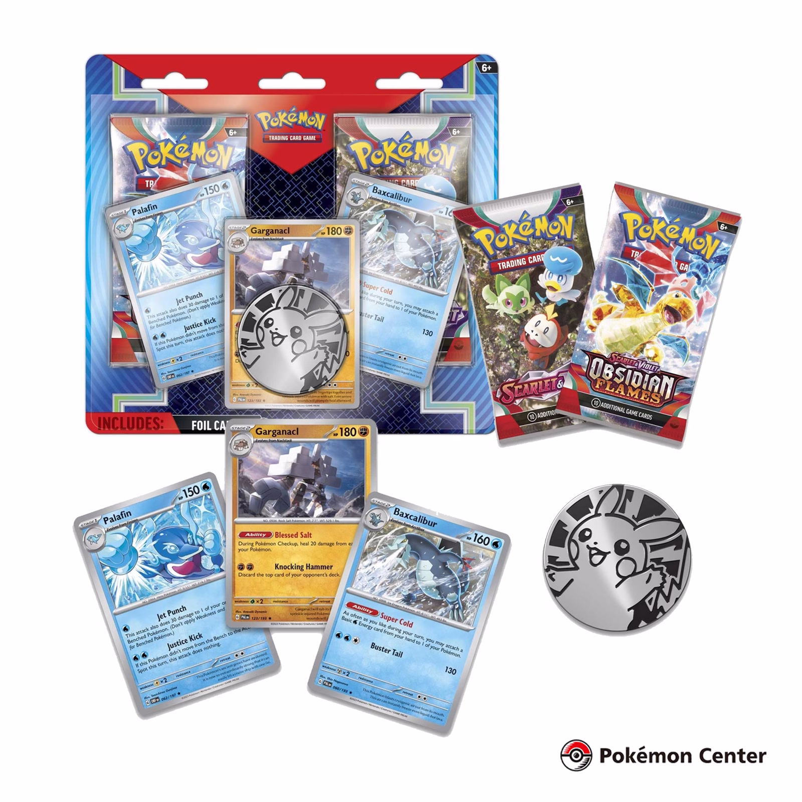 Pokemon TCG Blister Palafin Baxcalibur & Garganacl en Ingles