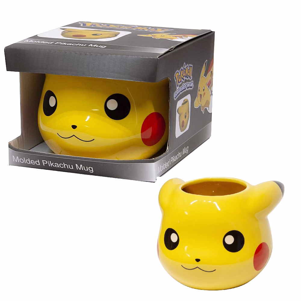 Pokémon Taza Pikachu Cerámica Amarilla Esculpida en 3D