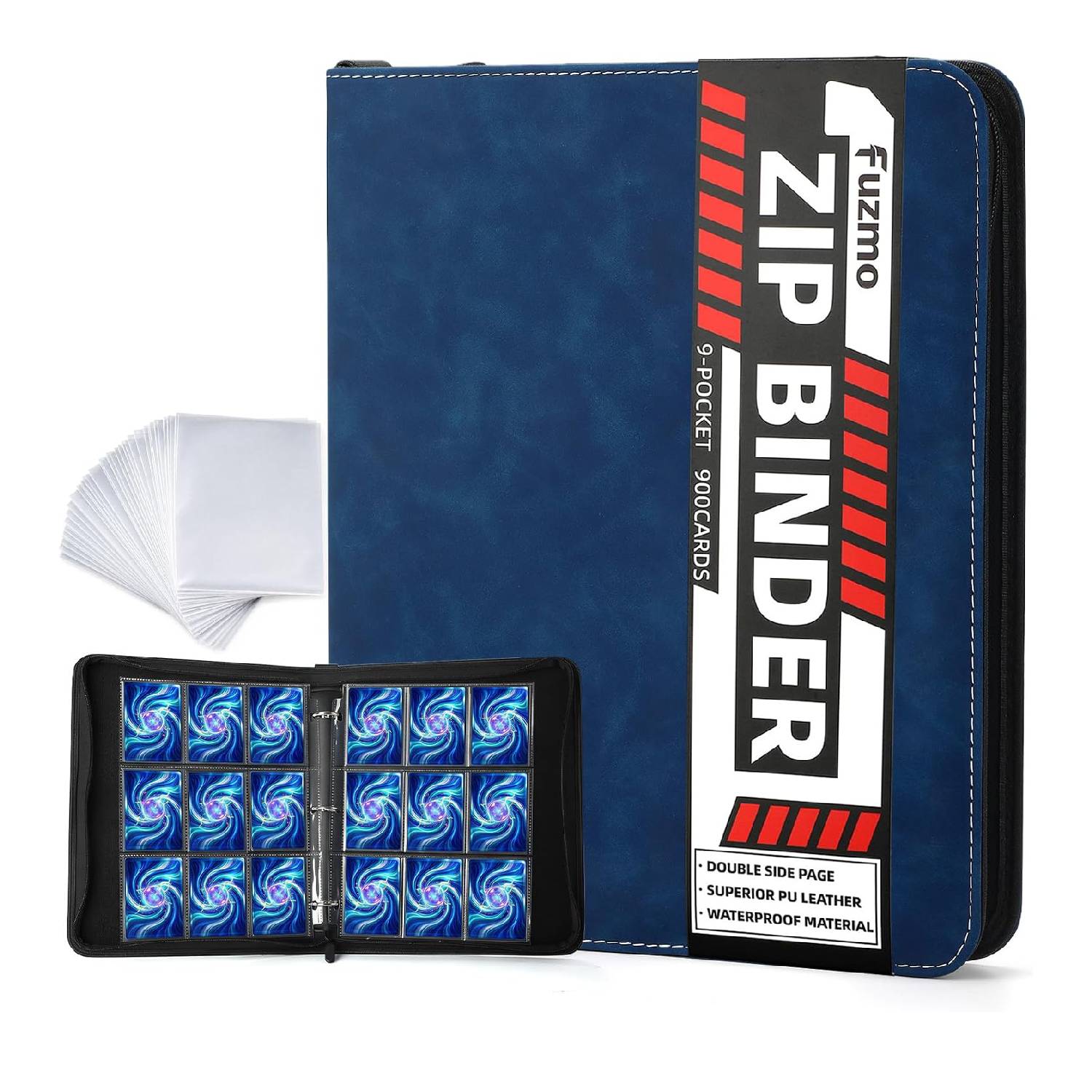 Folder 9 Pocket Azul Fuzmo 900 Cartas 1 Folder 9 Pocket Azul Fuzmo 900 Cartas - Imagen 1